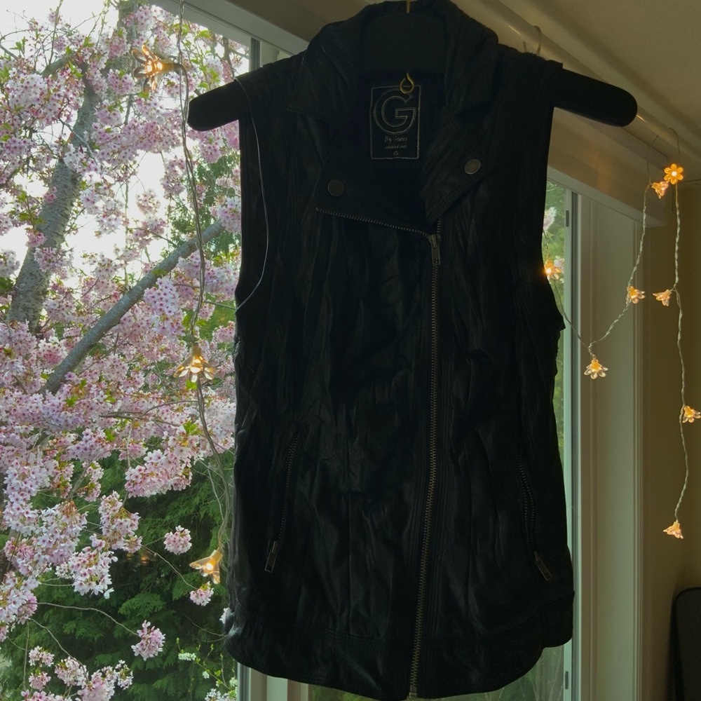 Guess crinkled vegan leather vest